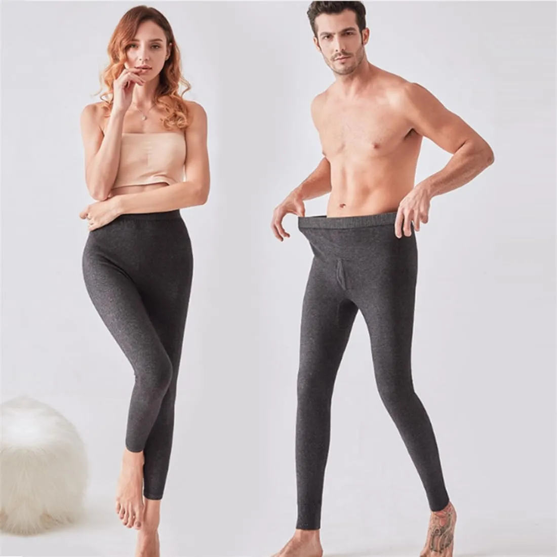 97% Cashmere Men Women Thermal Underwear Winter Leggings Mens Base Layer Womens Tights Long Johns Wool Heavy Weight