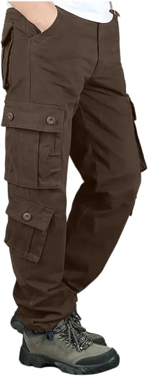 ADHOWBEW Cargo Pants Men Hiking Stretch Workout Waterproof Big and Tall Construction Trousers