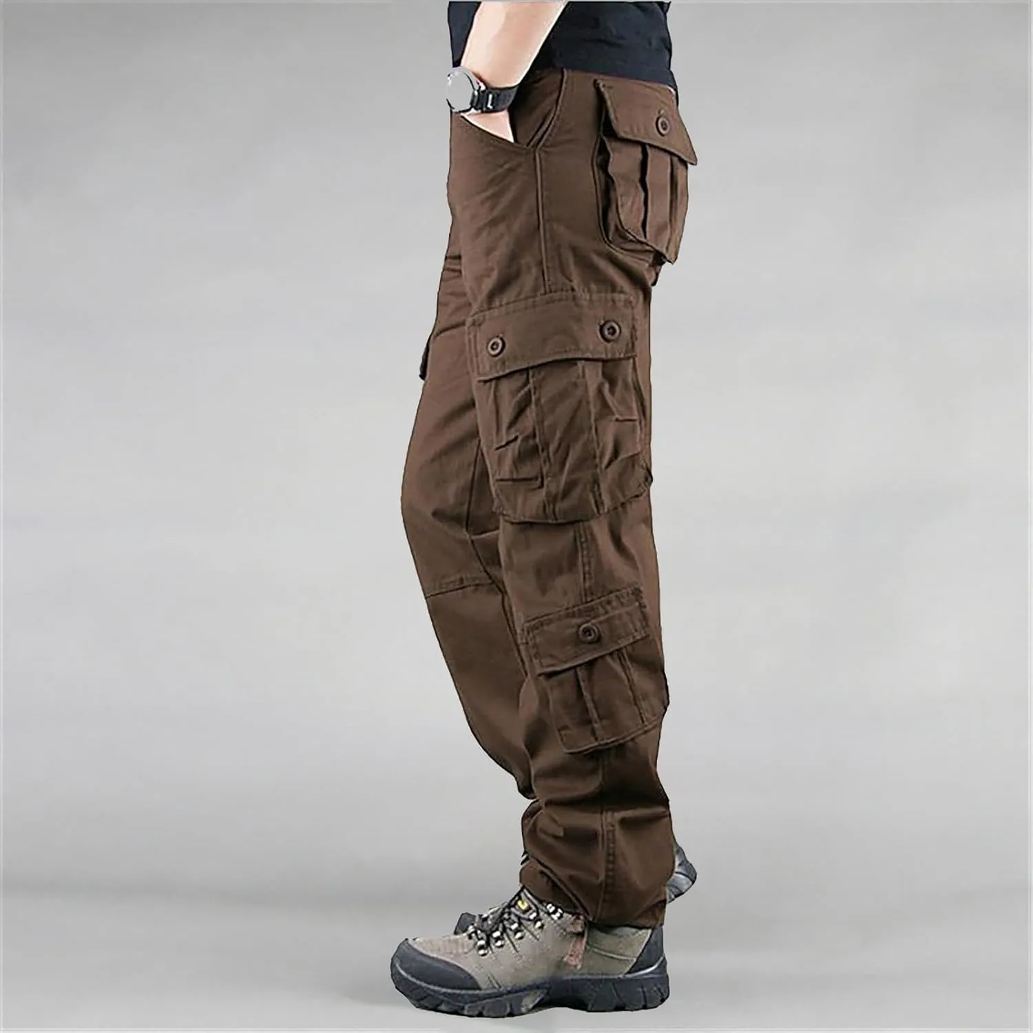 ADHOWBEW Cargo Pants Men Hiking Stretch Workout Waterproof Big and Tall Construction Trousers