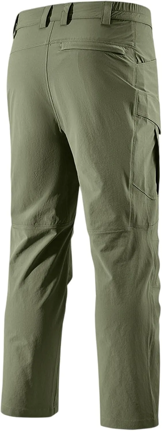 ADHOWBEW Mens Pants Lightweight Stretch Waist Stretch Hiking Tactical Summer Big and Tall Trousers