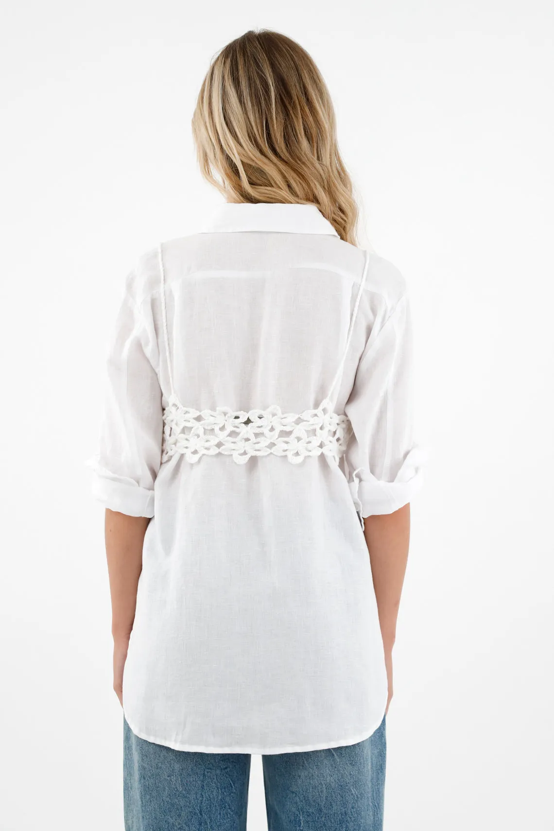Camisa tipo crop blanca para mujer