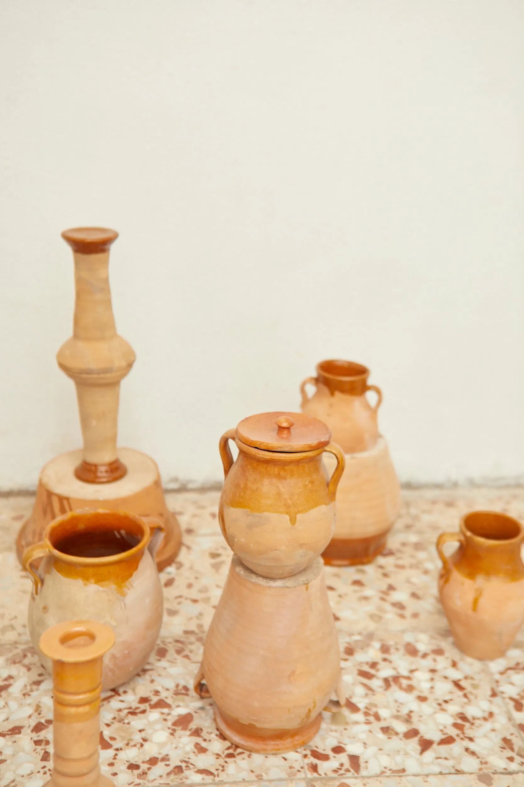 Candelabros de barro cirio (pack de 2)