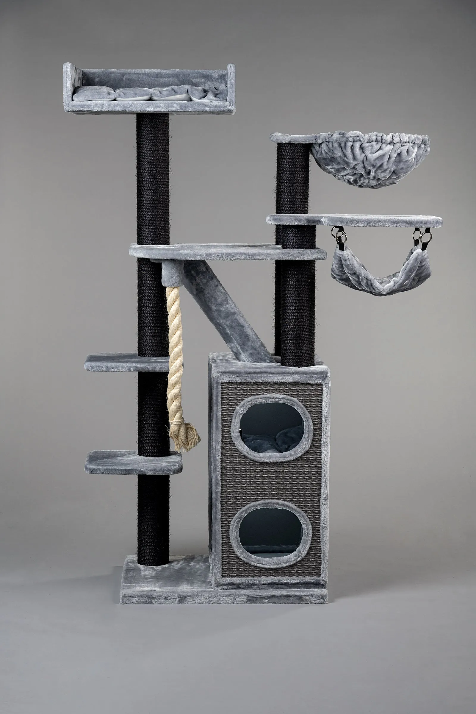 Cat Penthouse Crown Blackline Gris Claro