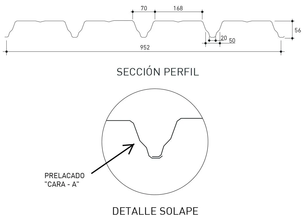 Chapa de Cubierta MT-56