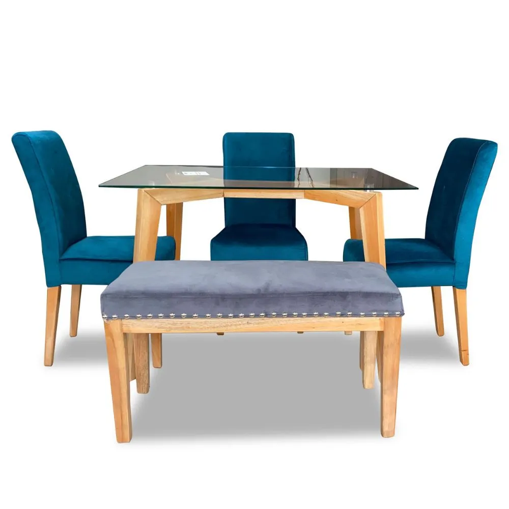 Combo Sofa en L Monaco   Juego de Comedor Rio Tela Antifluido