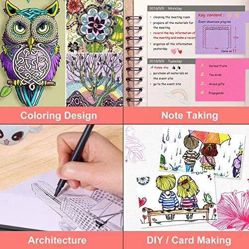 iBayam Journal Planner Pens Colored Pens Fine Point Art Markers Fine Tip Drawing Pen Set Coloring Pens for Journaling Writing Note Taking Office Desk Accessories Back to School Supplies Multicolor