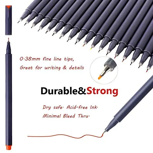 iBayam Journal Planner Pens Colored Pens Fine Point Art Markers Fine Tip Drawing Pen Set Coloring Pens for Journaling Writing Note Taking Office Desk Accessories Back to School Supplies Multicolor