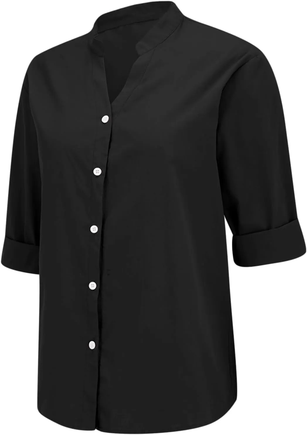 Linen Shirts for Women Summer Boho Short Tops Elbow Sleeve Button Dress Shirt Plus Size Casual Vneck Loose Work Shirt