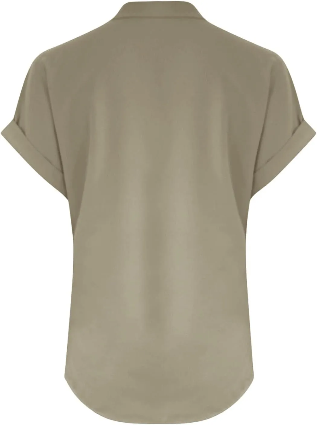 Linen Shirts for Womens Cotton Button Up Tops Summer Short Sleeve Roll Up Loose Soft Fit V-Neck Casual Work Blouse