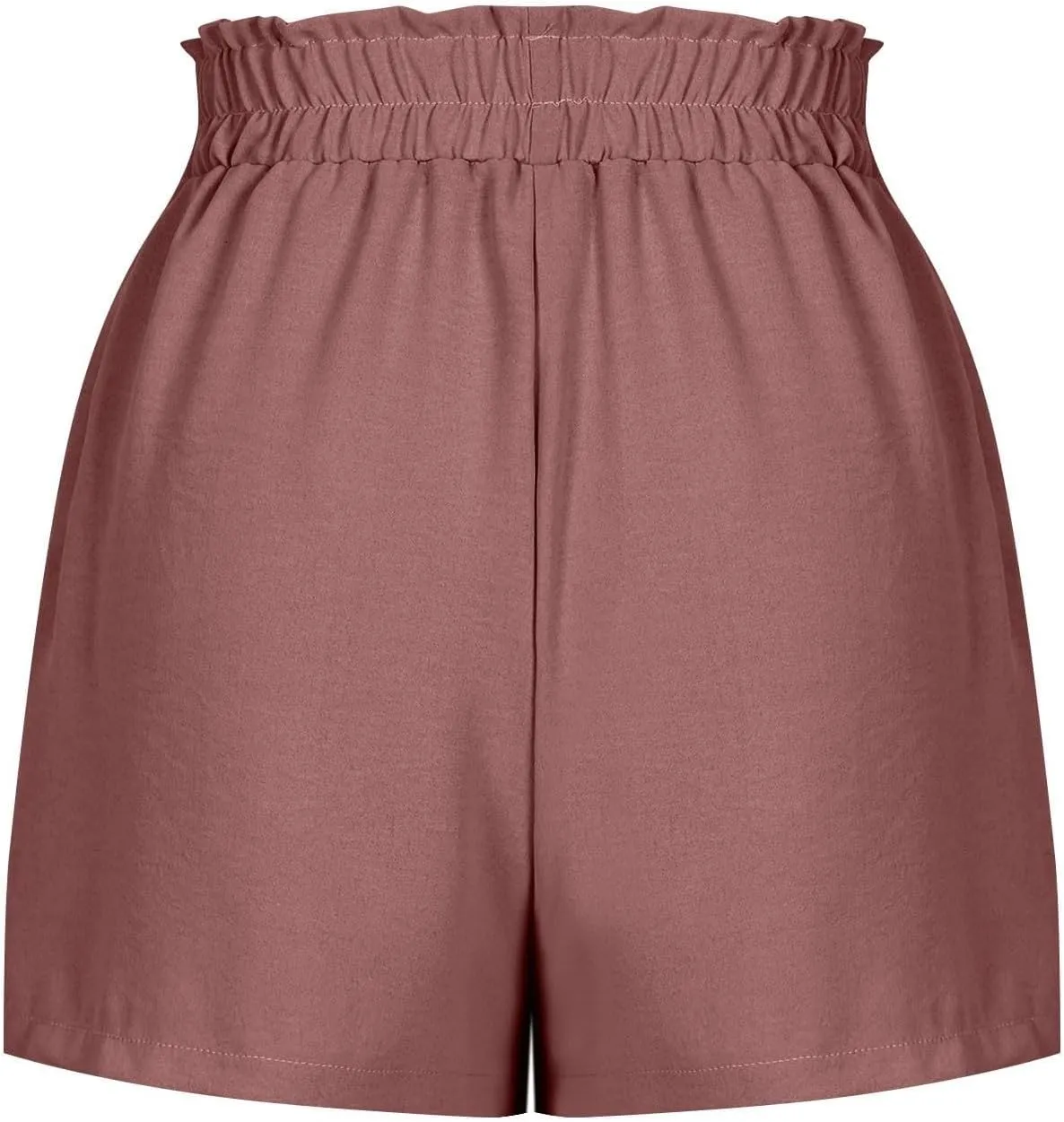 Linen Shorts for Women Summer High Waist Elastic Adjustable Tie Knot Lounge Shorts Casual Loose Flowy Short Pants