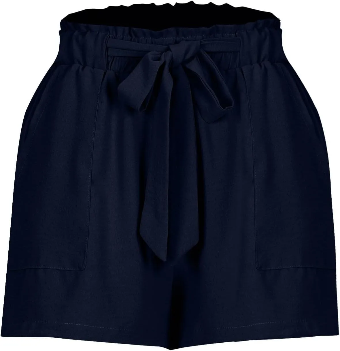 Linen Shorts for Women Summer High Waist Elastic Adjustable Tie Knot Lounge Shorts Casual Loose Flowy Short Pants