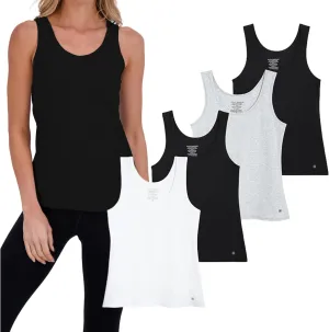 Lucky Brand Women's Tank Top - 4 Pack Stretch Cotton Scoop Neck Sleeveless T-Shirt, Camiseta sin Mangas para Mujer