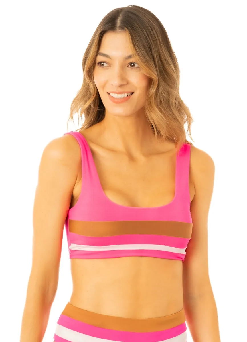 Maaji Radiant Pink Issey Sporty Bralette Bikini Top