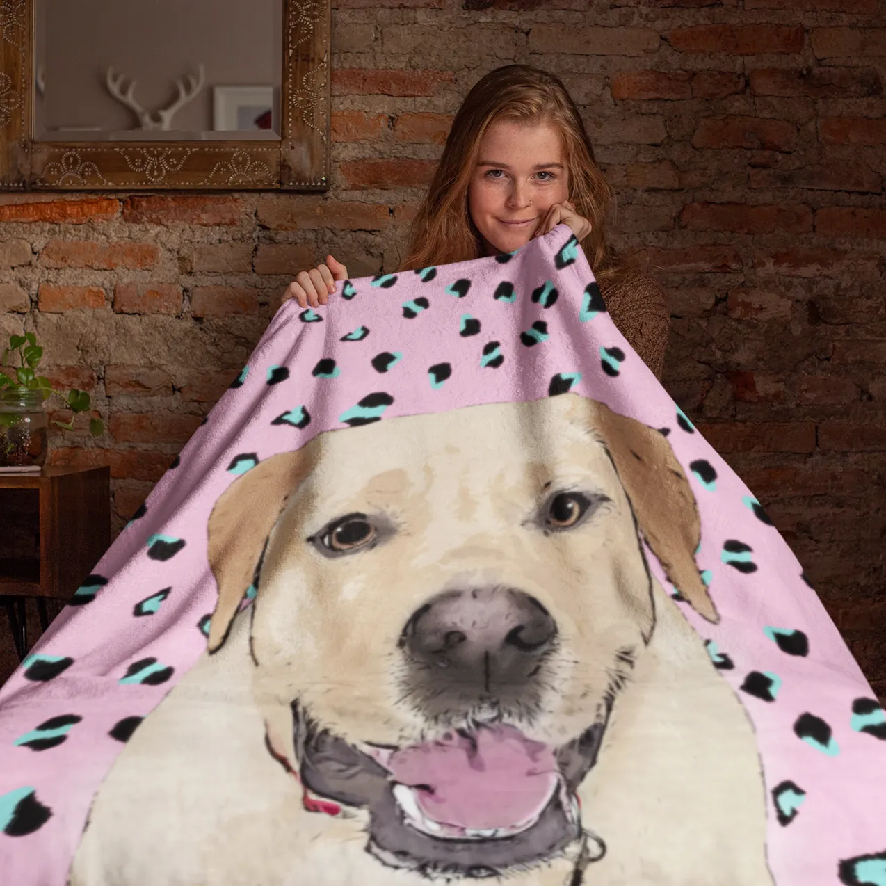 Manta con Retrato de tu Mascota