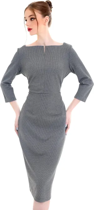Marycrafts Women's Work Office Business Square Neck Sheath Midi Dress