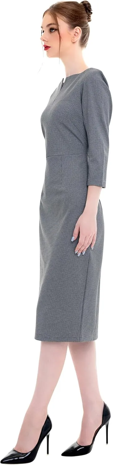 Marycrafts Women's Work Office Business Square Neck Sheath Midi Dress