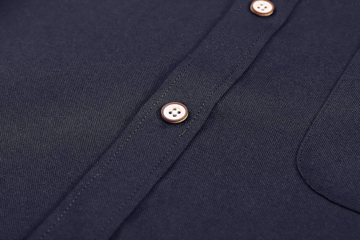 Men Banded Collar Shirts Oxford Mandarin Collar Shirts Camisa sin Cuello para Hombre
