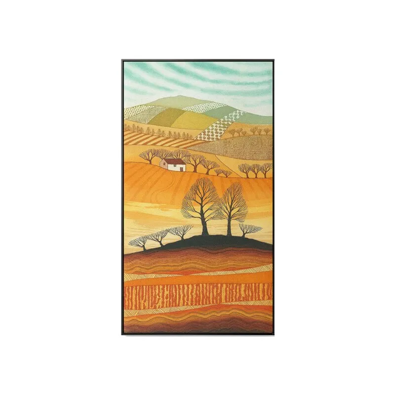 Nordic Art Romantic Field, Sea, Shark, Tree Canvas Wall Art Poster
