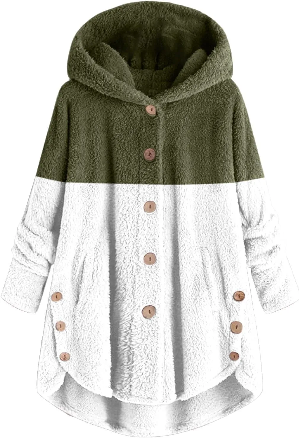QWENTMTNTY Plus Size Winter Jackets for Women 2023 Office Work Outerwear with Pocket Comfy Plush Winter Sherpa Lined Jacket