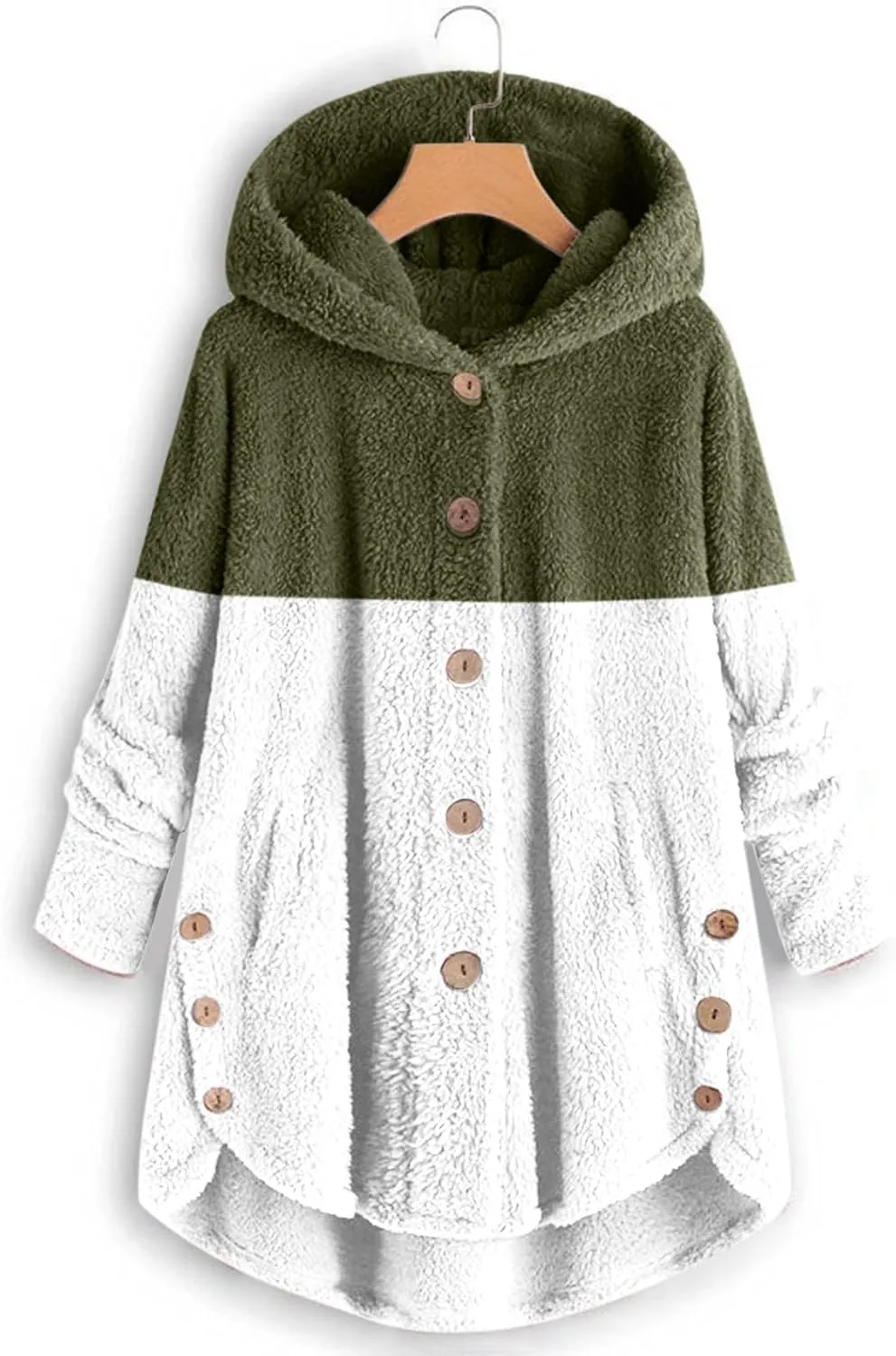 QWENTMTNTY Plus Size Winter Jackets for Women 2023 Office Work Outerwear with Pocket Comfy Plush Winter Sherpa Lined Jacket