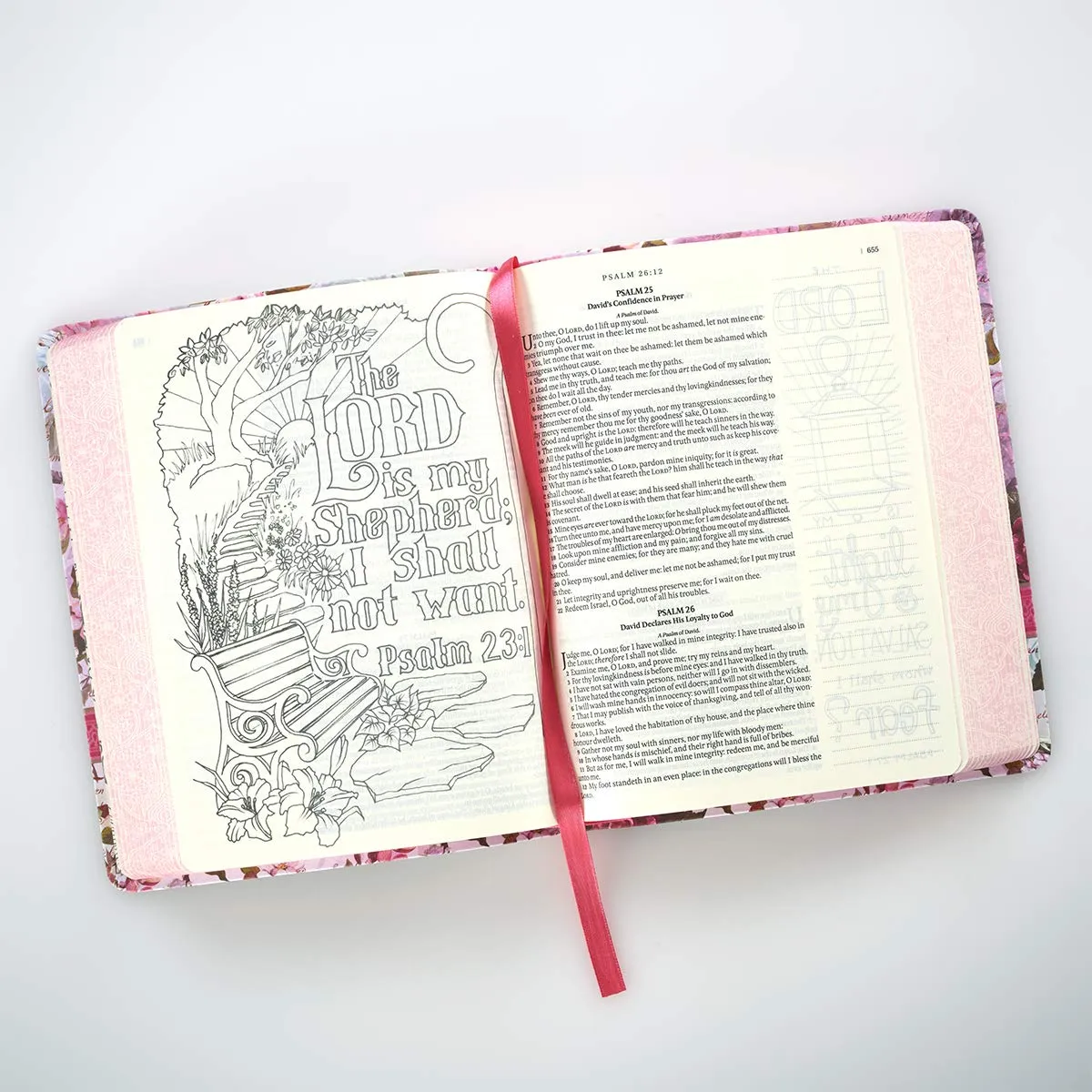SILKY FLORAL MY CREATIVE BIBLE FOR GIRLS JOURNALING BIBLE  HARD COVER  KJV