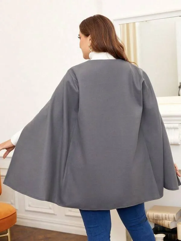 Sobretudo De Capa Aberta Plus Size - Kayla