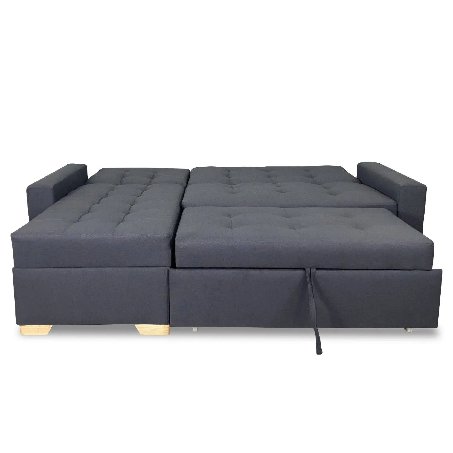 Sofa en L Cama Montecarlo Tela Gris Oscuro