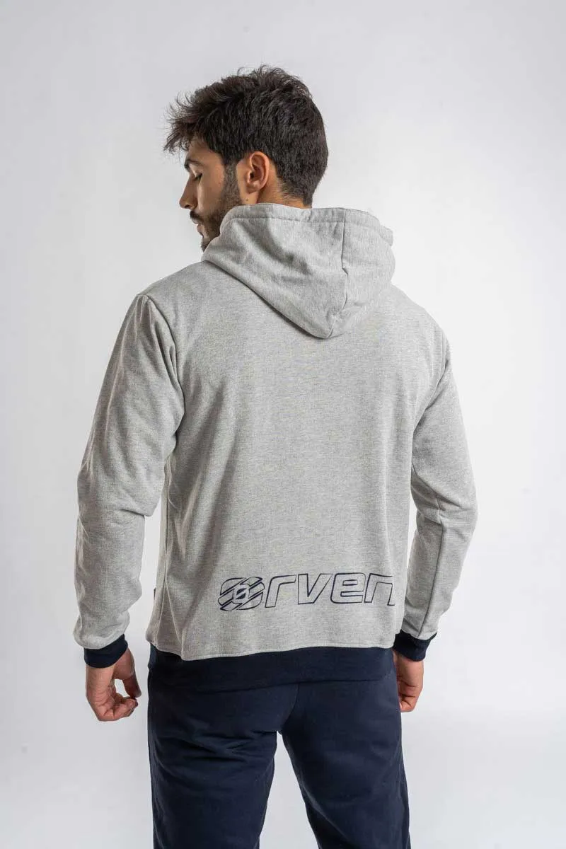 Sudadera con Capucha Player Gris Jaspeado