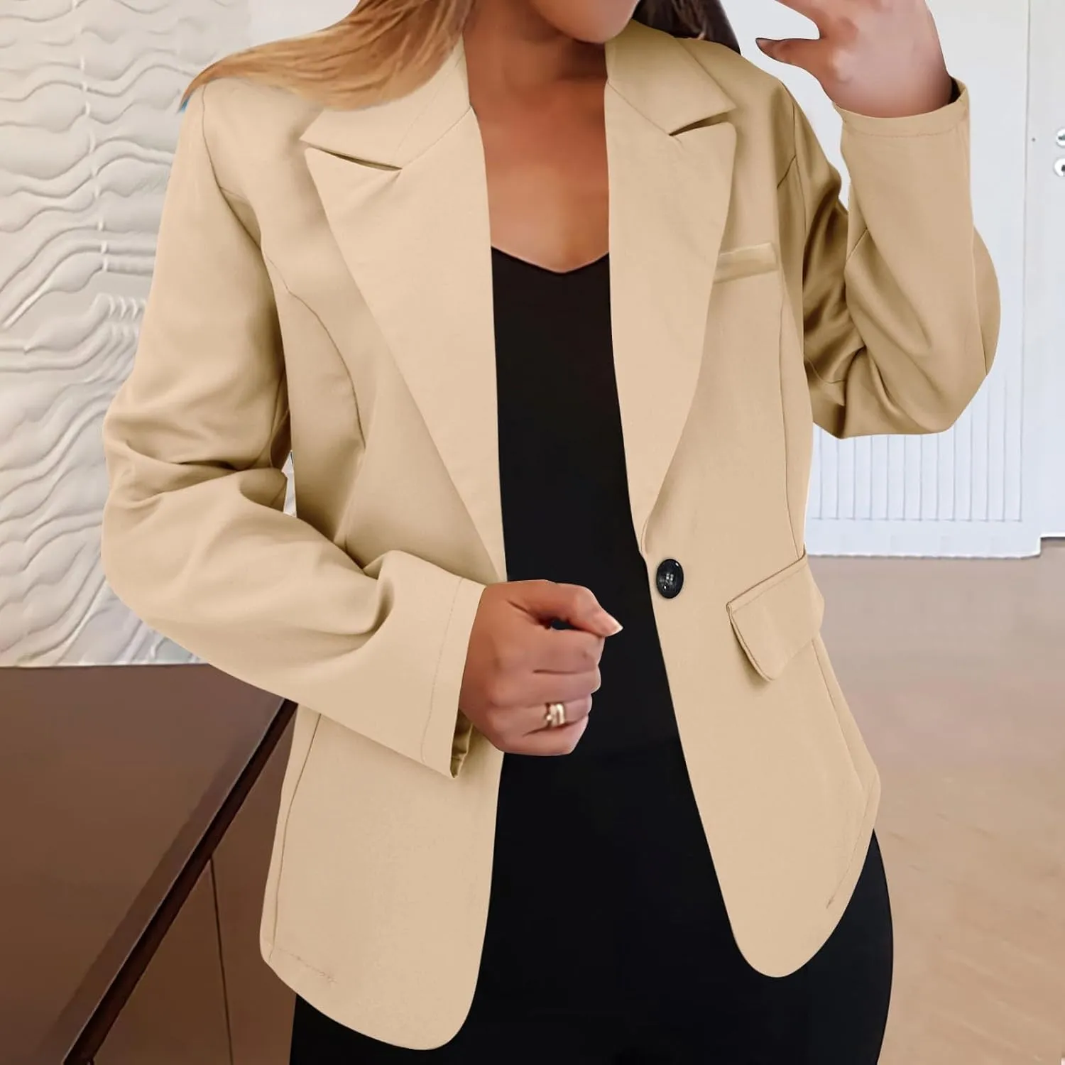 Suit Jackets for Women Business Casual Open Front Blazers Office Work Lightweight Coats Summer Fall Cardigan Suits
