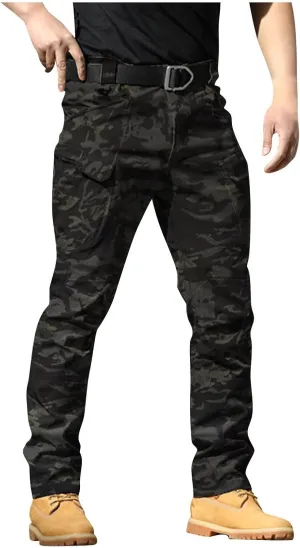 Tactical Pants for Men Stretch Ripstop Waterproof Utility Cargo Hiking Pants Relaxed Fit Work Pant Hunting with Pockets