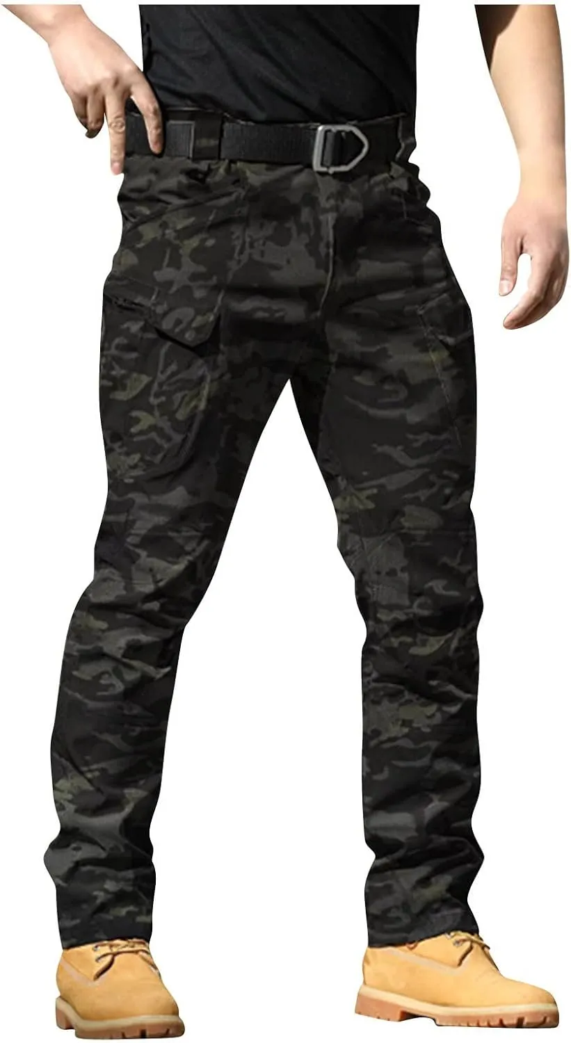 Tactical Pants for Men Stretch Ripstop Waterproof Utility Cargo Hiking Pants Relaxed Fit Work Pant Hunting with Pockets