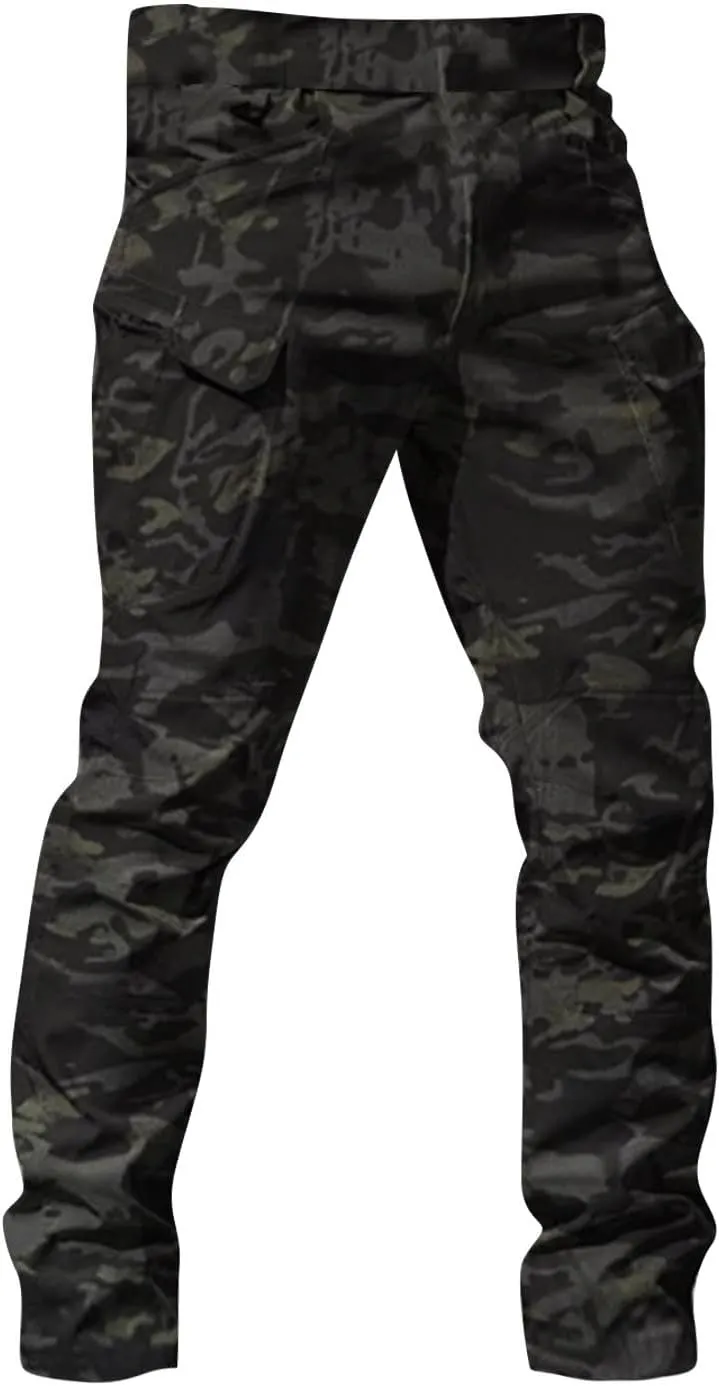 Tactical Pants for Men Stretch Ripstop Waterproof Utility Cargo Hiking Pants Relaxed Fit Work Pant Hunting with Pockets