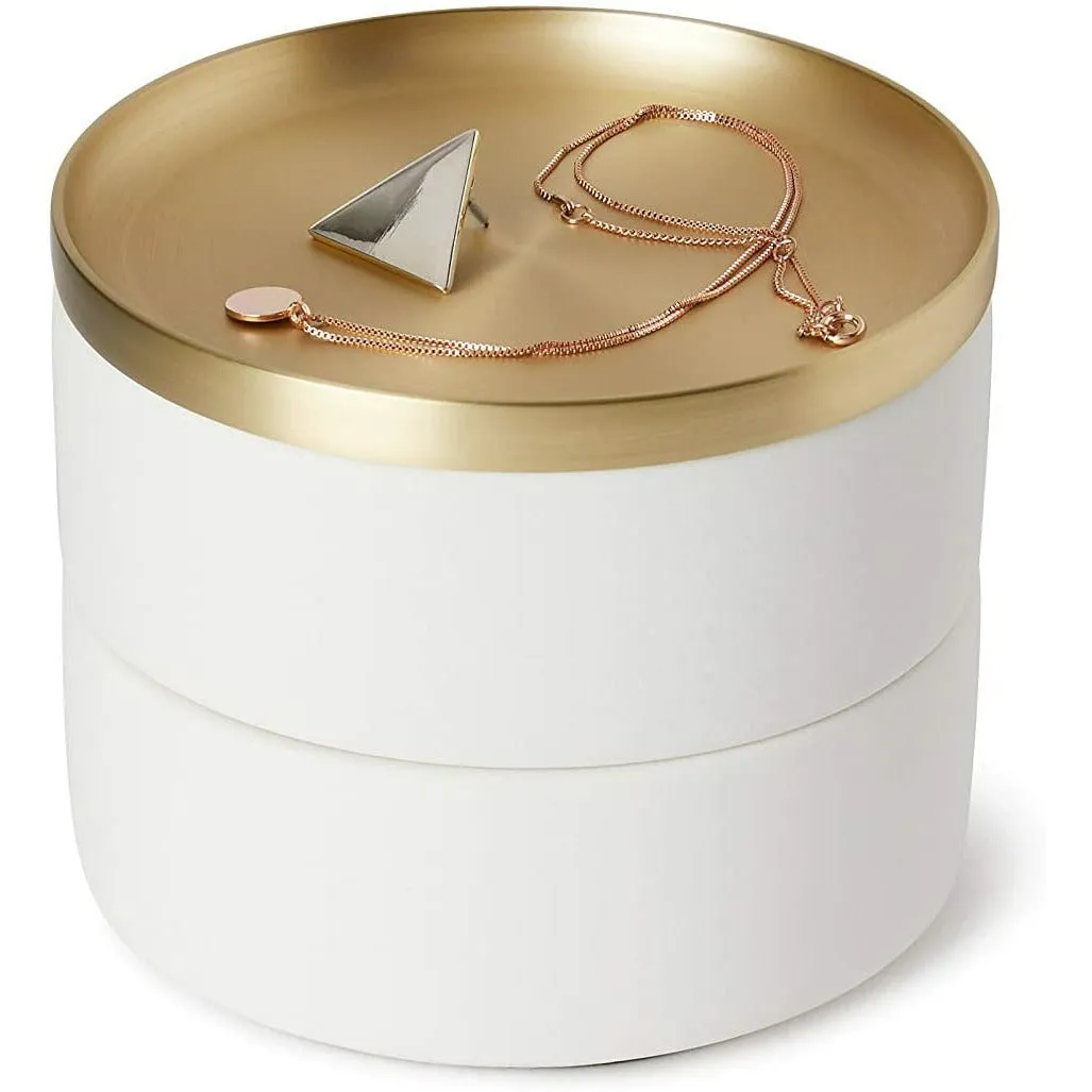 TESORA BOX WHITE /BRASS