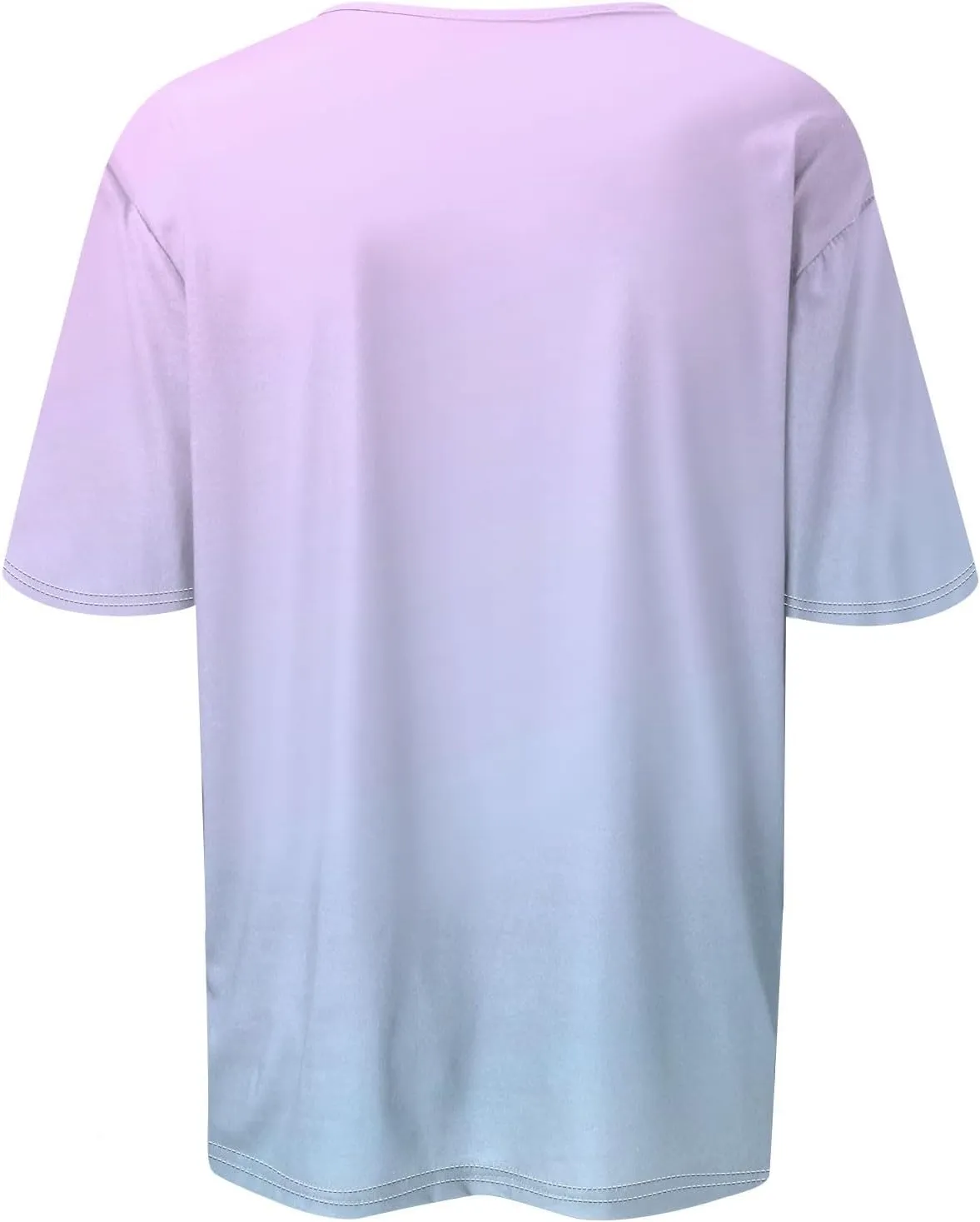 Trendy V - Neck Women's Gradient Printed Five - Point - Sleeved Garment Female's Core T Shirts for The Coming Summer 2025