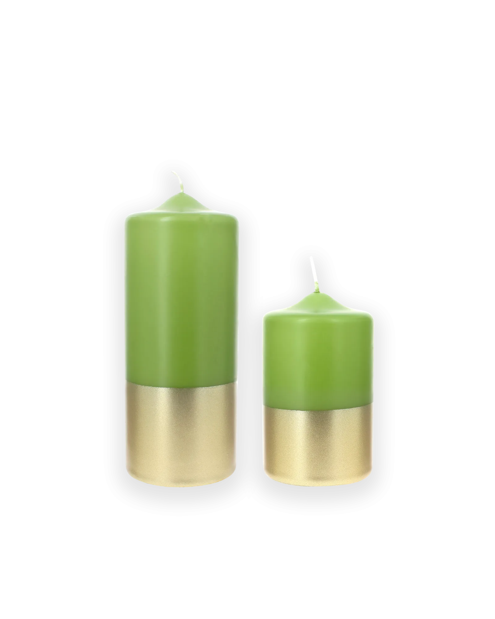 Vela Pilar - Verde Olivia y Oro