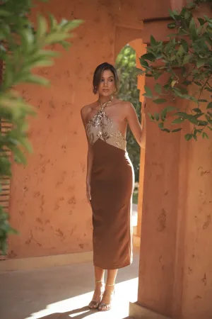 VESTIDO CLARA MARRÓN