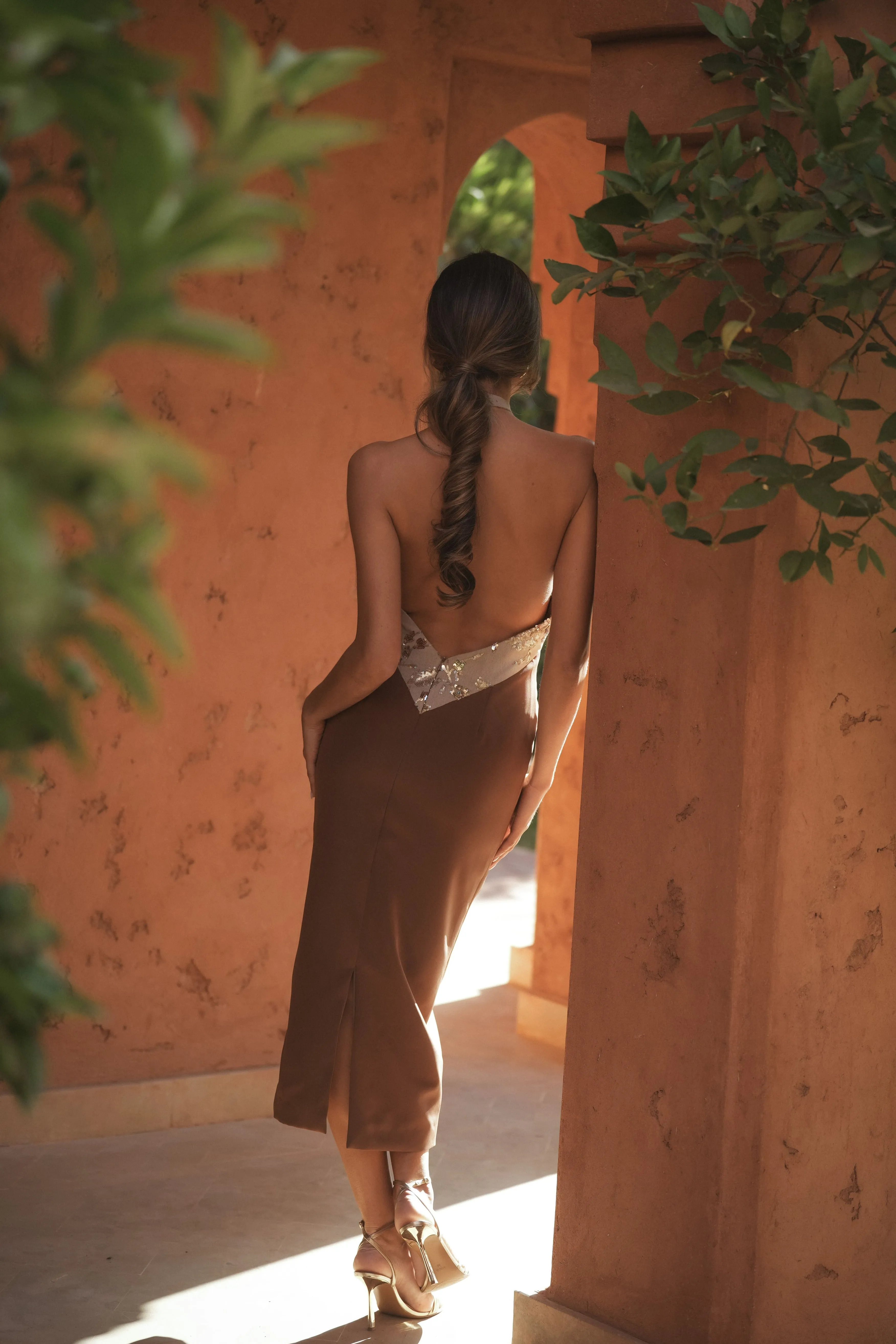 VESTIDO CLARA MARRÓN
