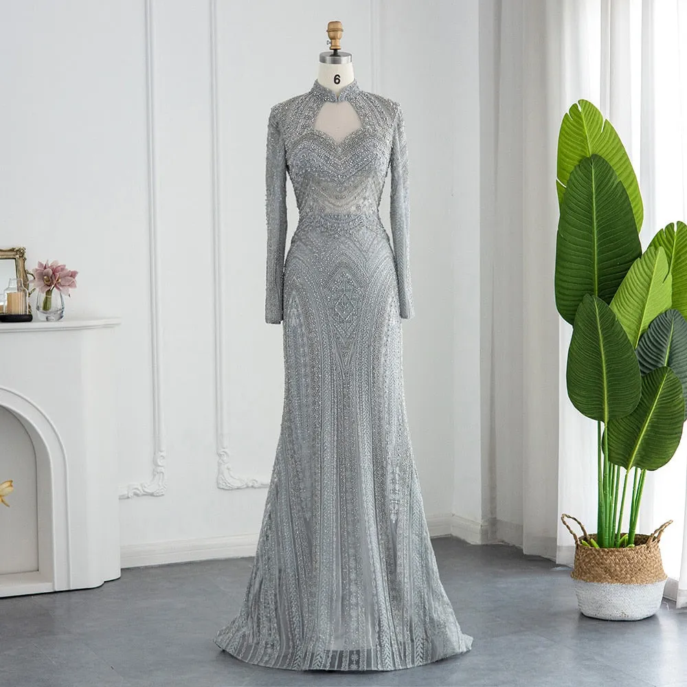 Vestido de Festa de Luxo Deslumbrante com Cristais e Pedrarias - Modelo Especial