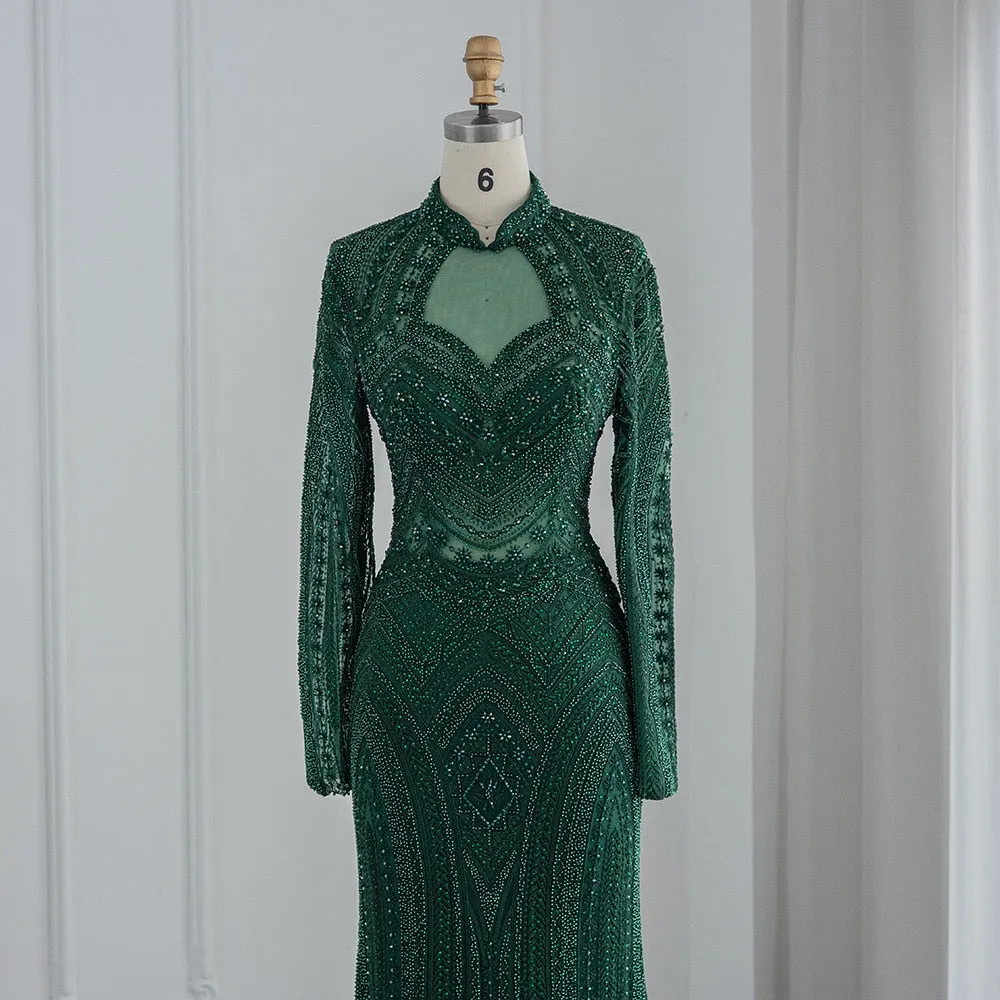 Vestido de Festa de Luxo Deslumbrante com Cristais e Pedrarias - Modelo Especial