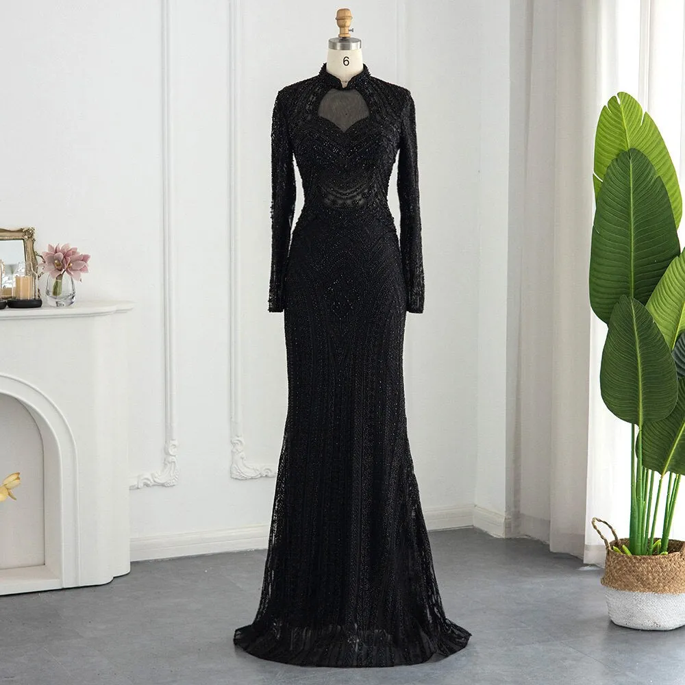 Vestido de Festa de Luxo Deslumbrante com Cristais e Pedrarias - Modelo Especial