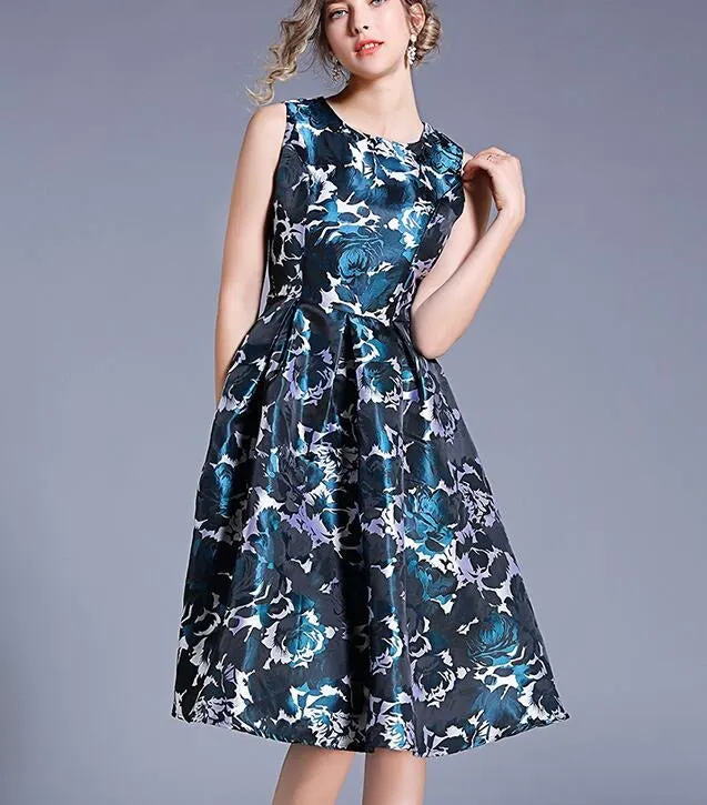 Vestido de Festa Retrô Longuete Print Floral