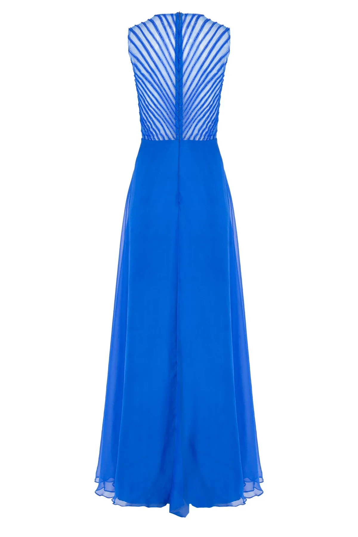 Vestido Longo Bordado Decote Em V