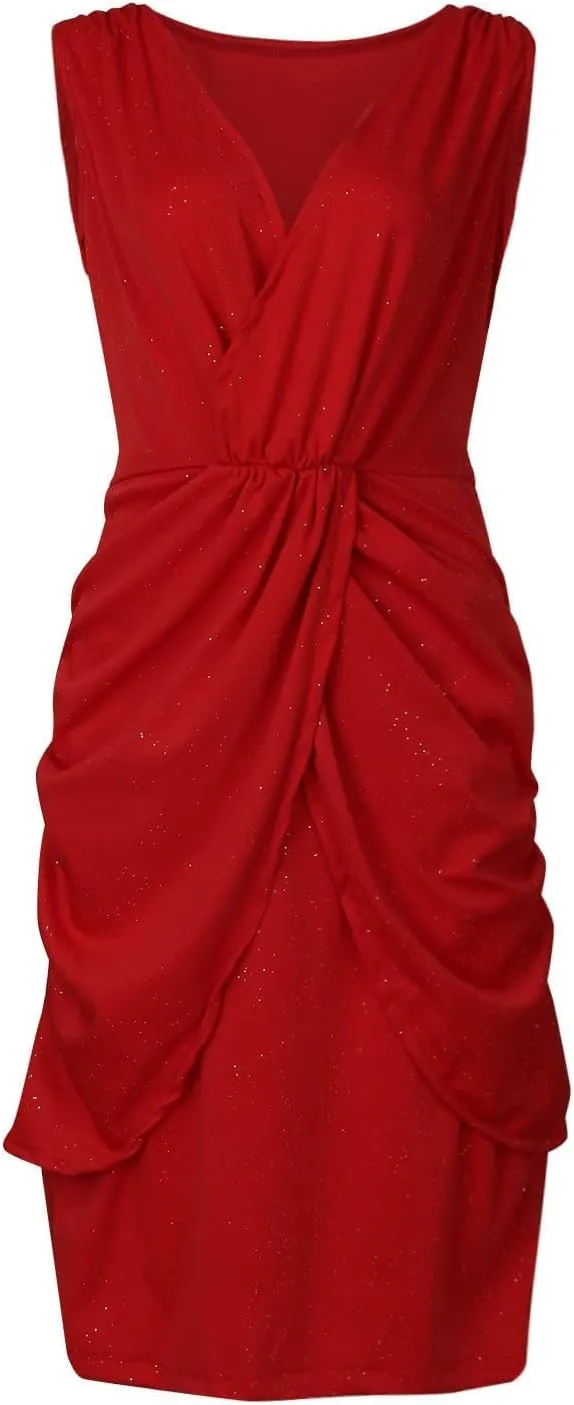 Vestidos para Mujer Fiesta Moda Cuello Redondo Vestido de Malla Vestido de Encaje de Manga Larga