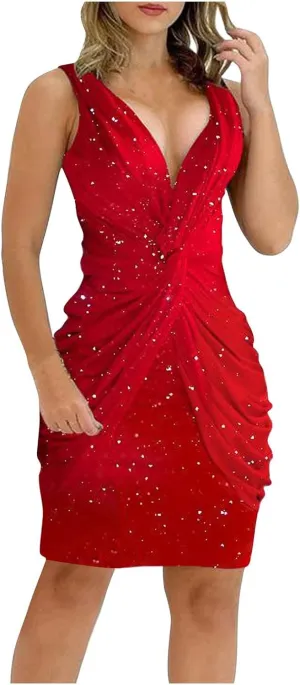Vestidos para Mujer Fiesta Moda Cuello Redondo Vestido de Malla Vestido de Encaje de Manga Larga