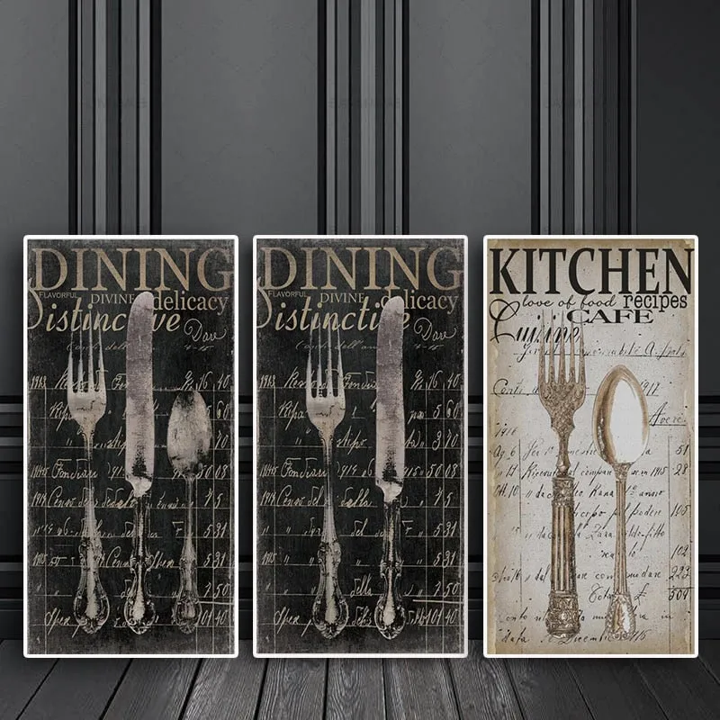 Vintage Cutlery Canvas Art: Knives and Forks Posters and Prints