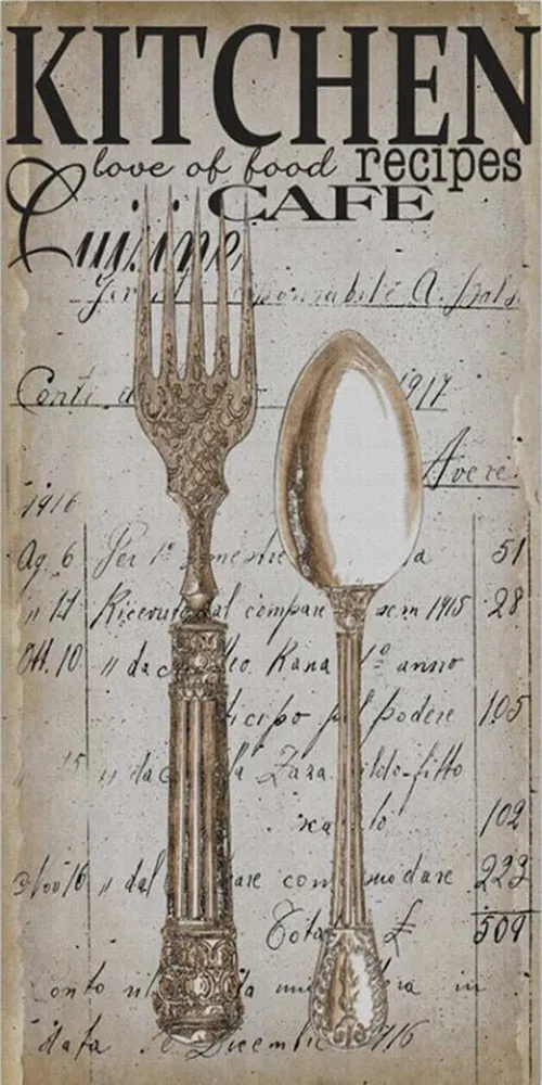 Vintage Cutlery Canvas Art: Knives and Forks Posters and Prints