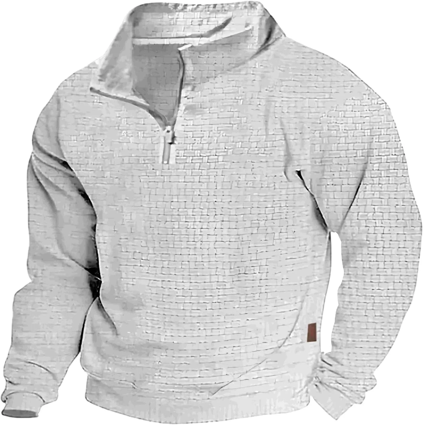 Vintage Quarter Zip Sweatshirt for Men Casual Long Sleeve Waffle Pullover Sweatshirts Mock Neck Sweaters Hoodies