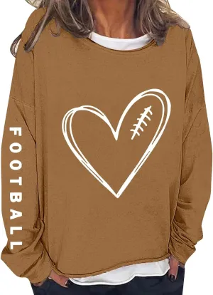 Women's Baseball Sequin Hoodie Funny Football Lover Gift Loose Casual Long Baseball Patches Game Day Hooded