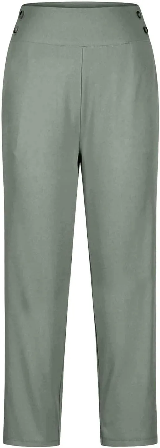 Womens High Waist Bootcut Dress Work Pants with Pockets, Casual Business Trousers Stretchy Office Slacks